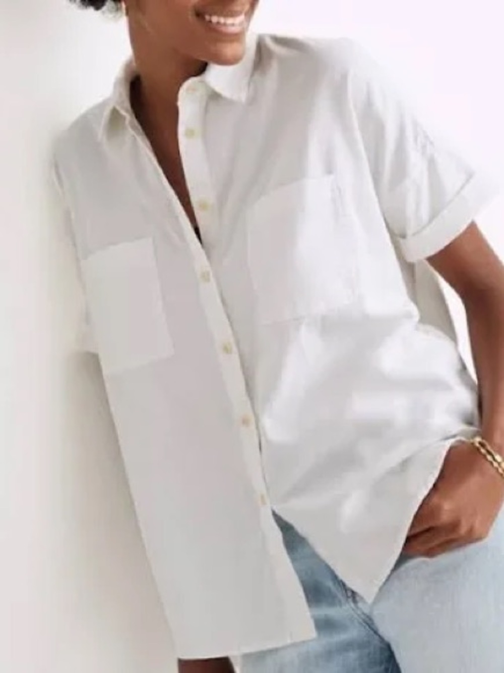 Madewell white courier shirt